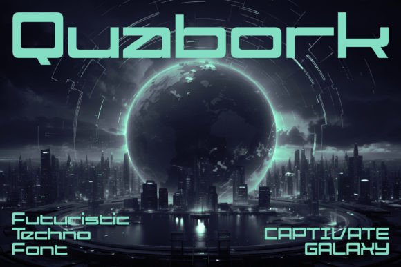 Quabork: The Square Techno Font for Retro-Futuristic Branding